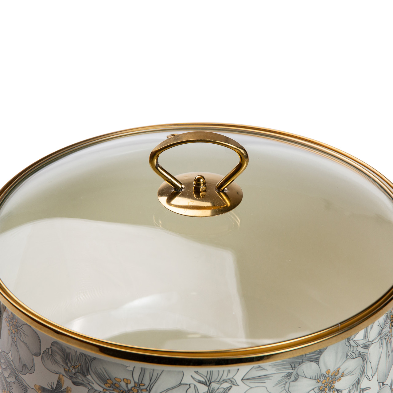 Емальована каструля об'ємом 6,5 л для газових, електричних та індукційних плит