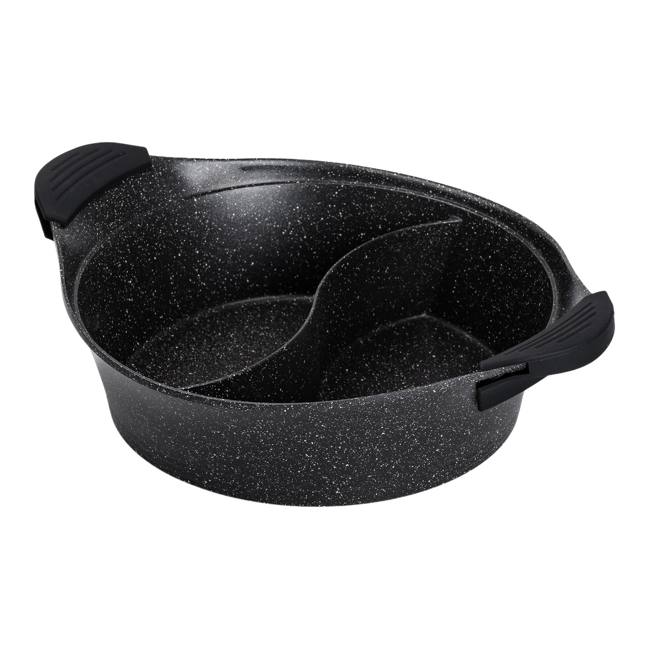 Алюмінієва каструля Ø 30 см 2-ступінчасте мармурове антипригарне покриття Чорний MGC