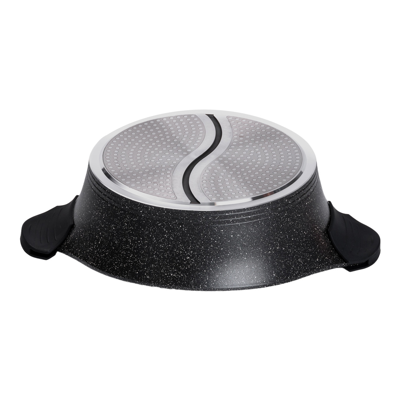 Алюмінієва каструля Ø 30 см 2-ступінчасте мармурове антипригарне покриття Чорний MGC