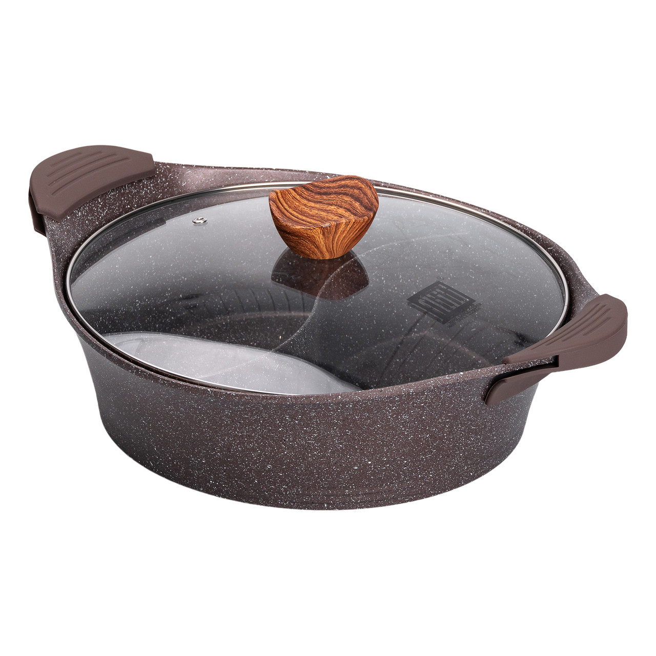 Алюмінієва каструля Ø 30 см, мармурове антипригарне покриття, кавовий MGC