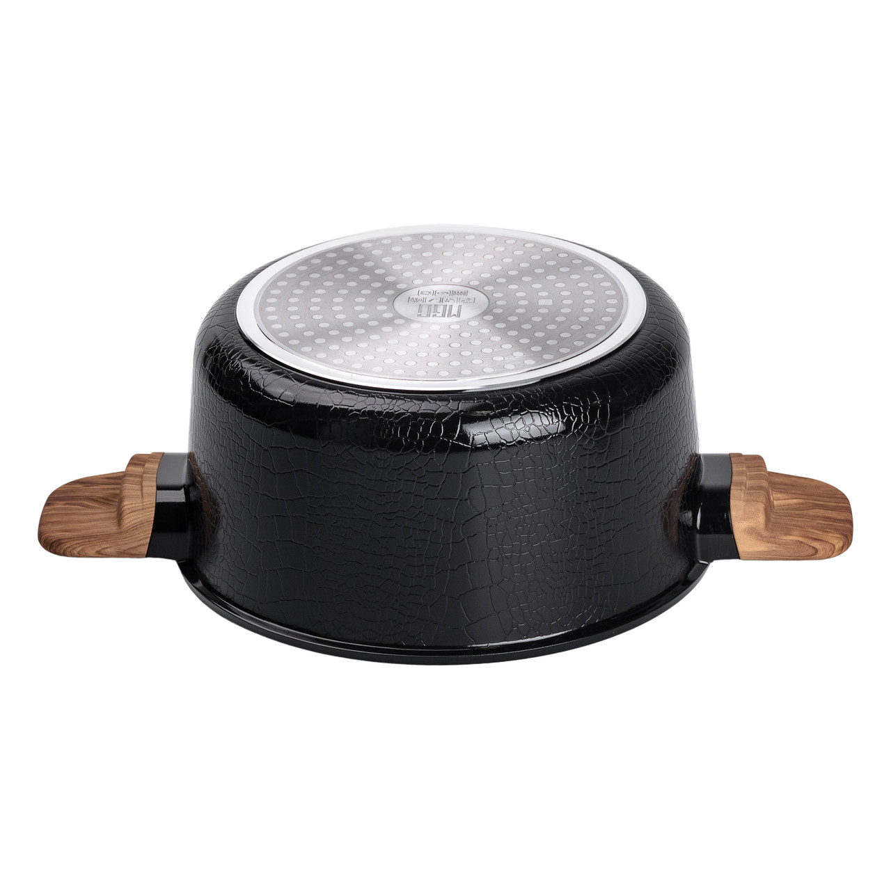 Алюмінієва каструля з керамічним покриттям антипригарним 3 л Ø 24 см чорний MGC