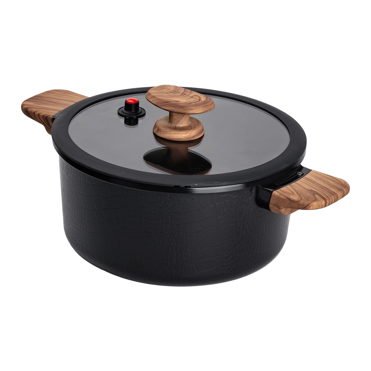 Алюмінієва каструля з керамічним покриттям антипригарним 3 л Ø 24 см чорний MGC