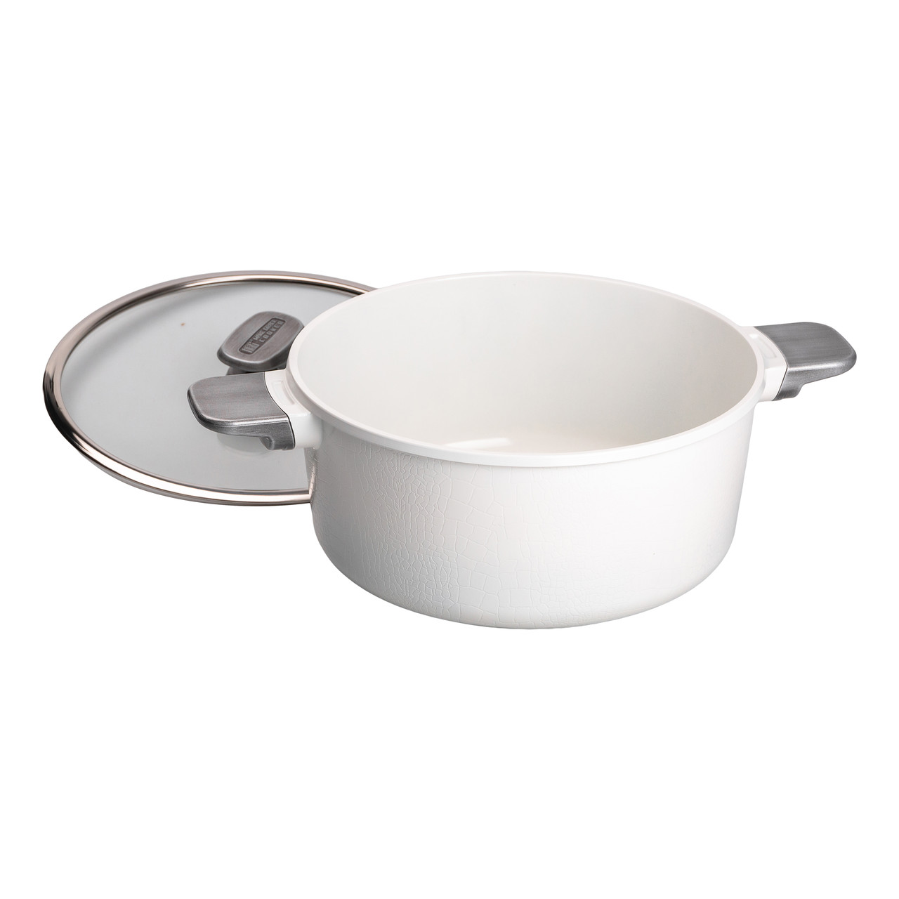 Алюмінієва каструля з керамічним покриттям антипригарним 4 л Ø 28 см білий MGC