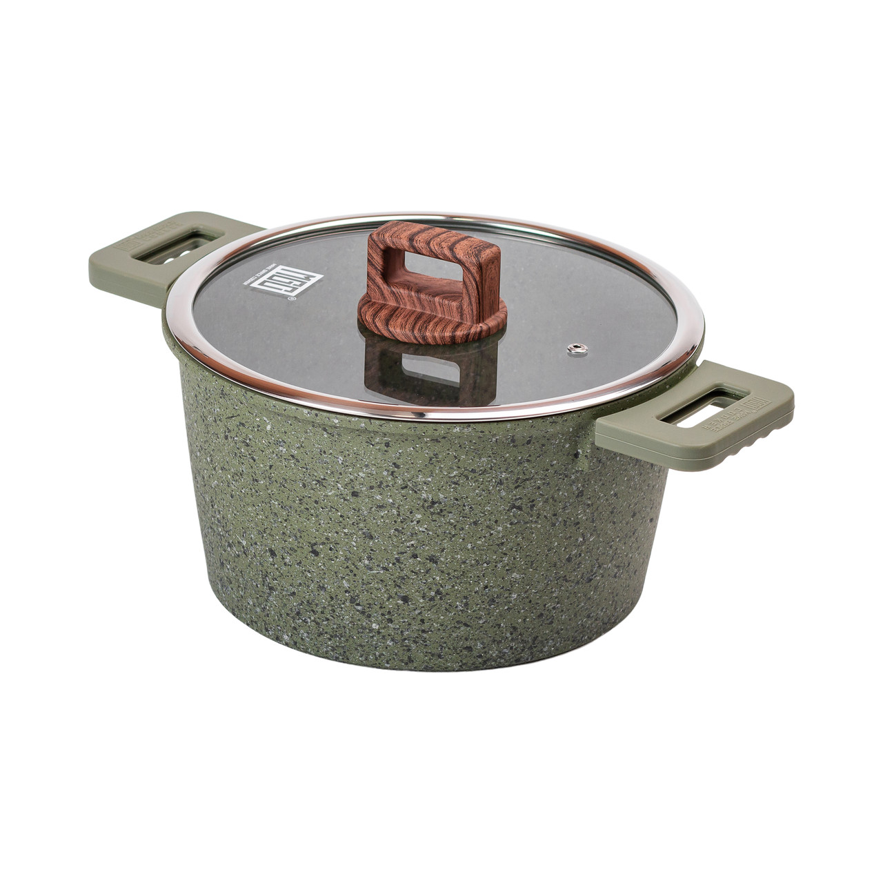 Алюмінієва каструля об'ємом 5,3 л з кришкою Ø 24 см з антипригарним покриттям MGC