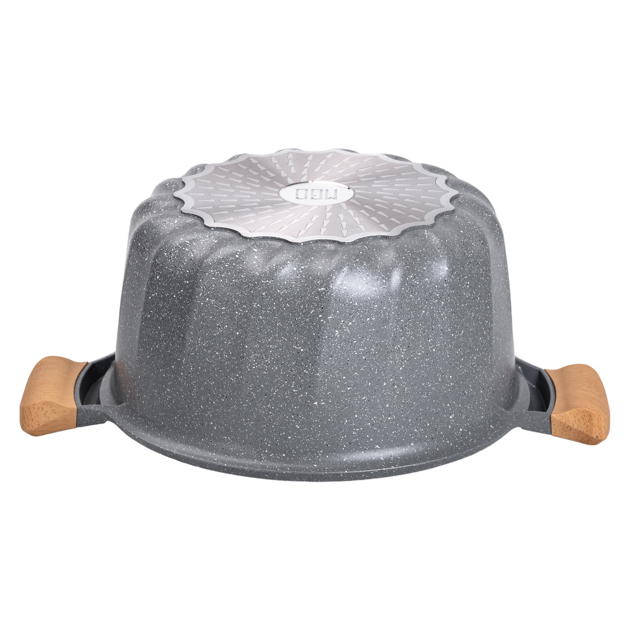 Велика алюмінієва каструля об'ємом 11 літрів з антипригарною кришкою Ø32 см