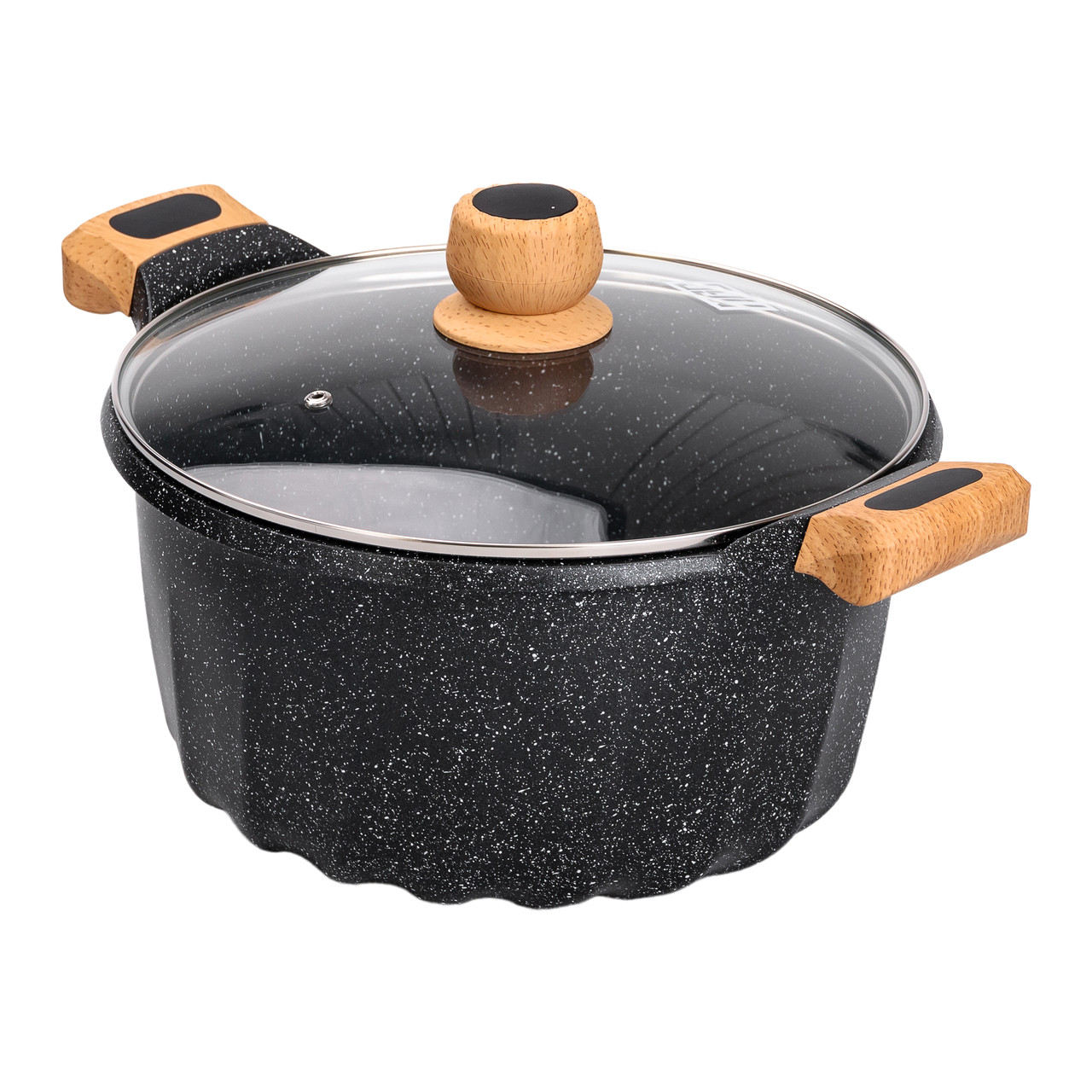 Велика алюмінієва каструля з кришкою, діаметр 28 см, з антипригарним покриттям, 8 літрів.