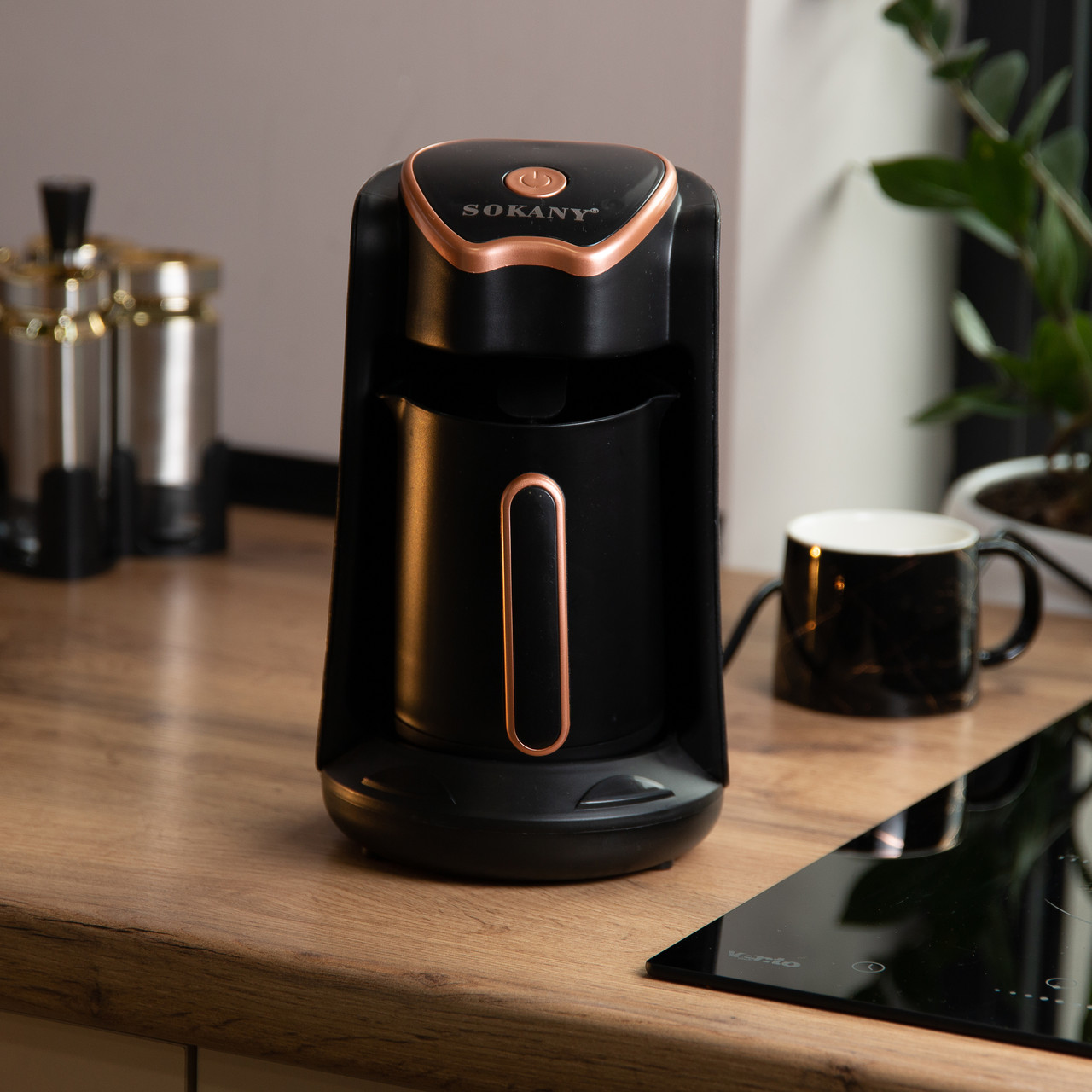 Електротурка Sokany SK-04008 250 мл чорна із золотом