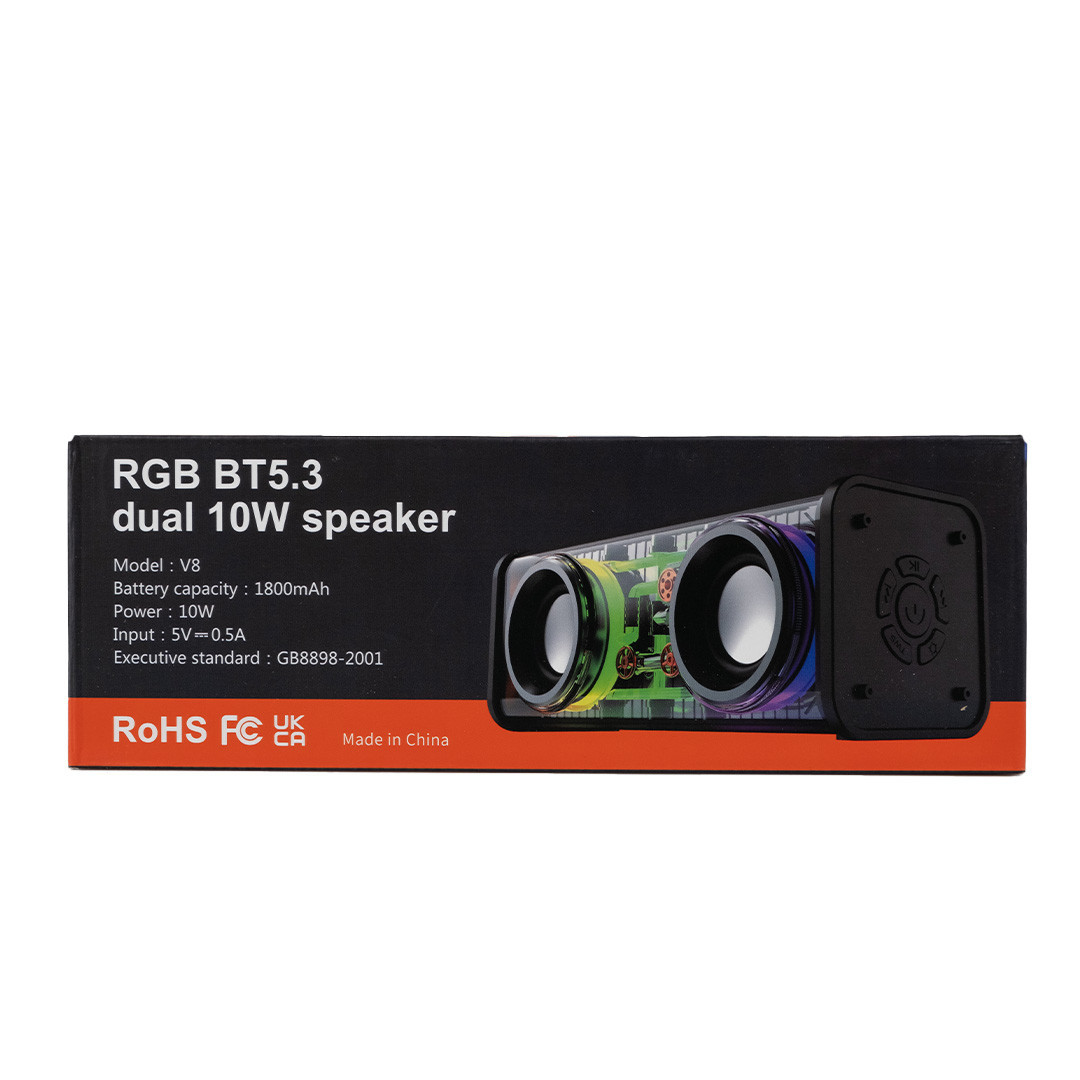 Колонка портативна V8 BT/TF/USB/TWS 10 Вт біла