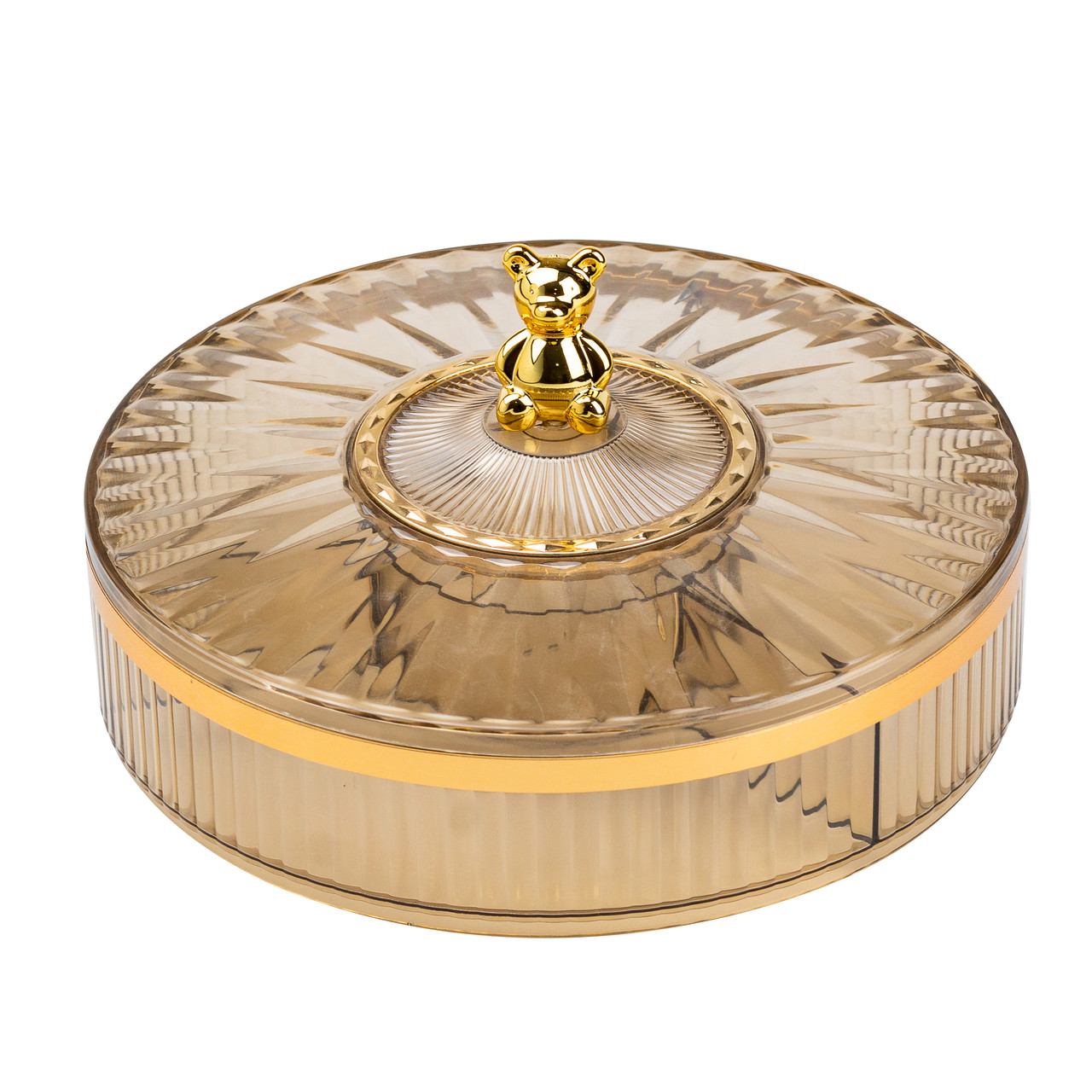 Цукерниця пластикова на 4 відділення кругла 26 см tea color