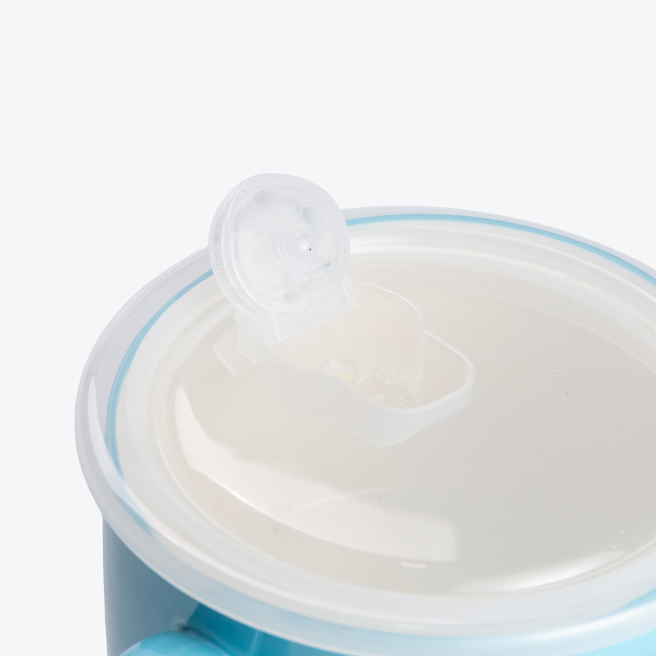 Миска для локшини керамічна 770 мл із герметичною кришкою, блакитна