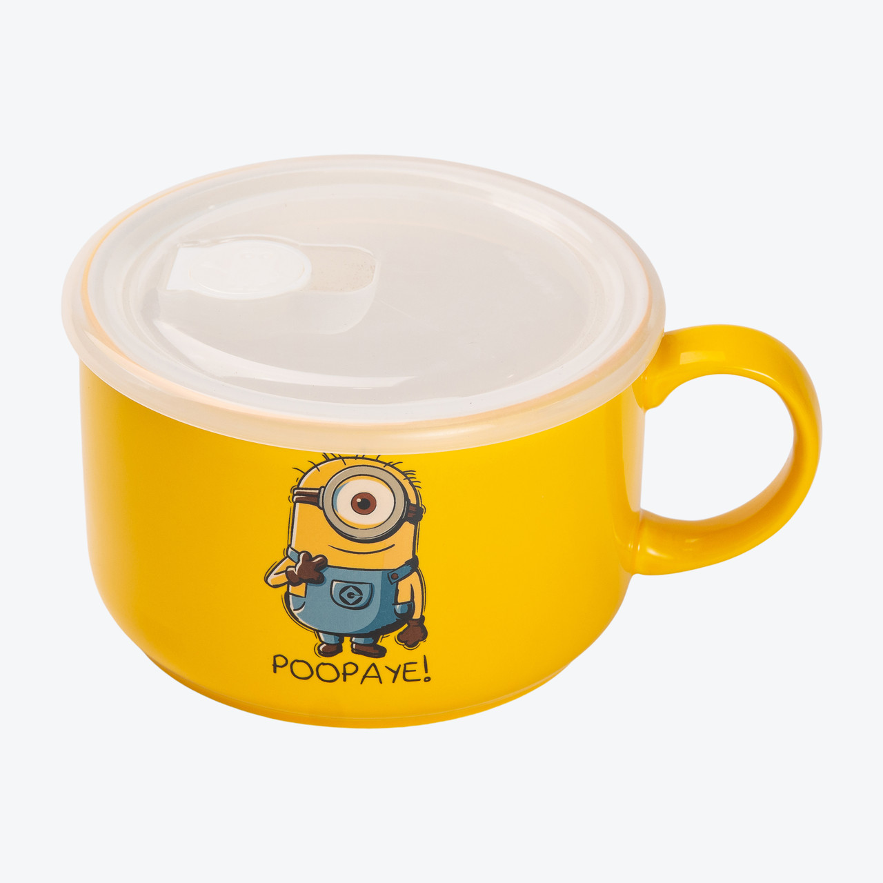 Миска керамічна з пластиковою кришкою, 900 мл, для супу та локшини