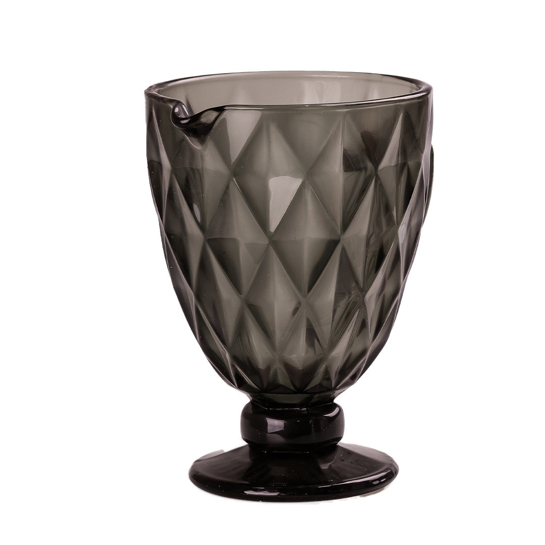 Глечик для напоїв із товстого скла 1 л гранований сірий