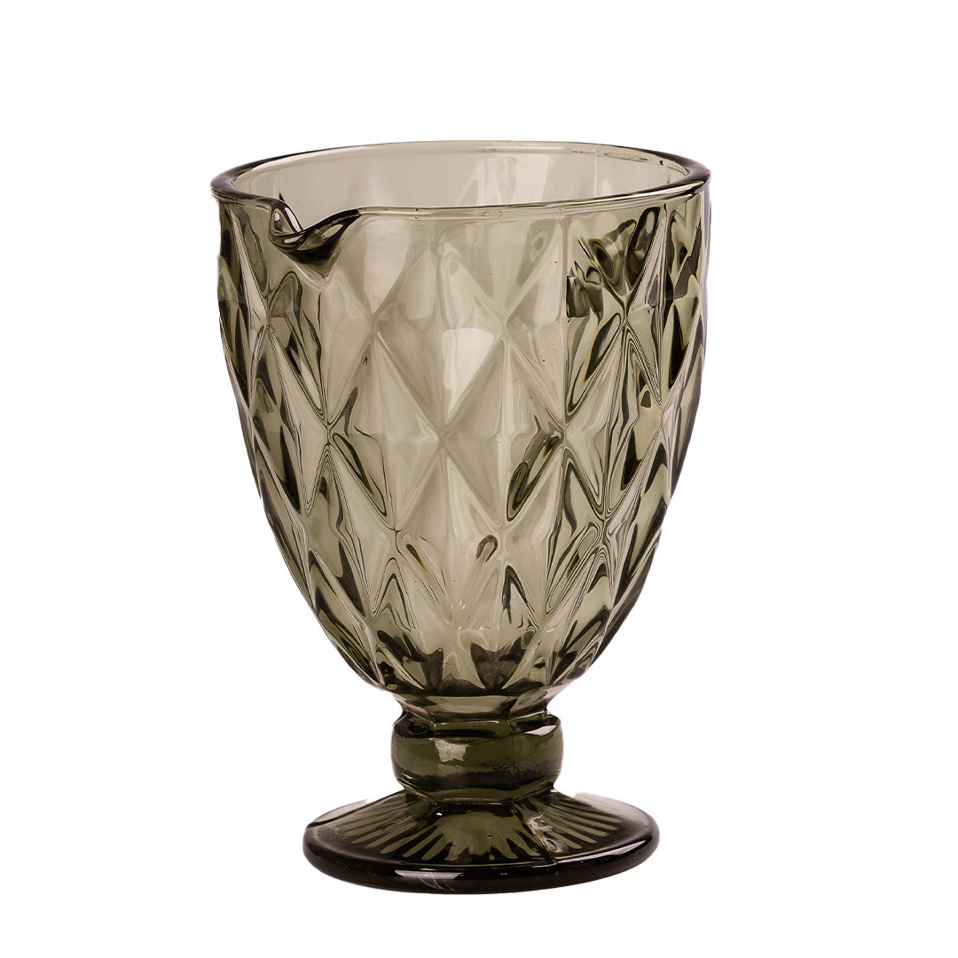 Глечик для напоїв із товстого скла 1 л гранований зелений