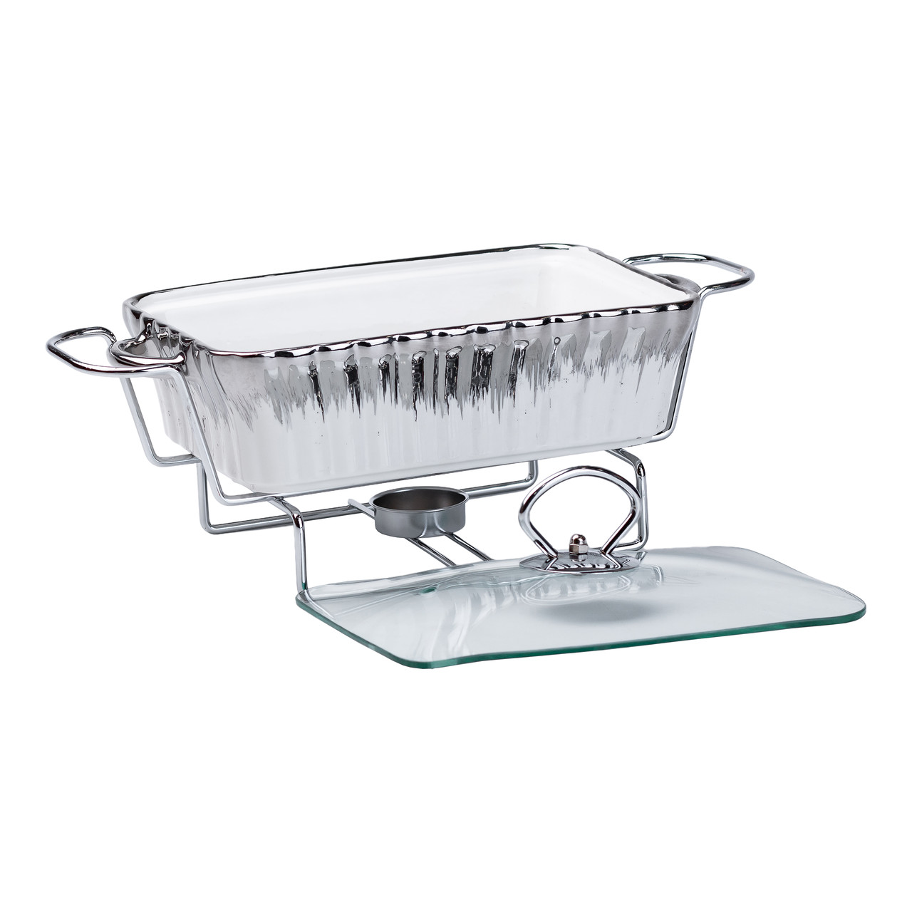 Марміт прямокутний на 1 л керамічний з підігрівом 31×16×11 см