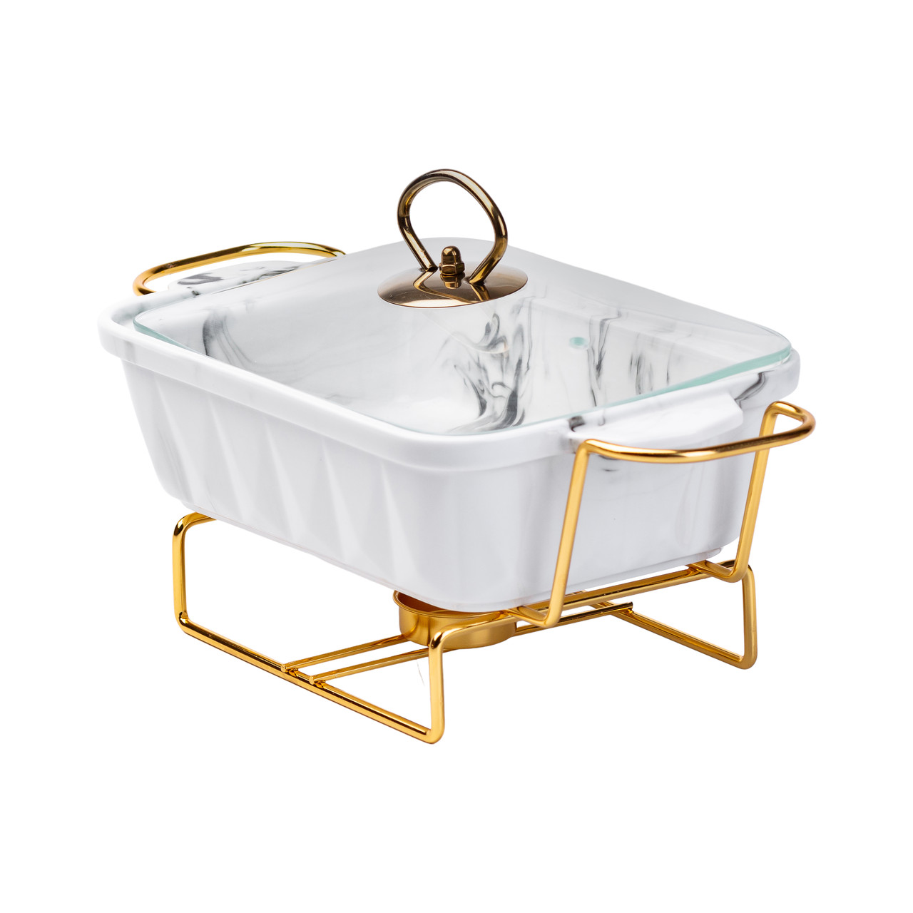 Марміт керамічний на 1 літр із підігрівом на металевій підставці