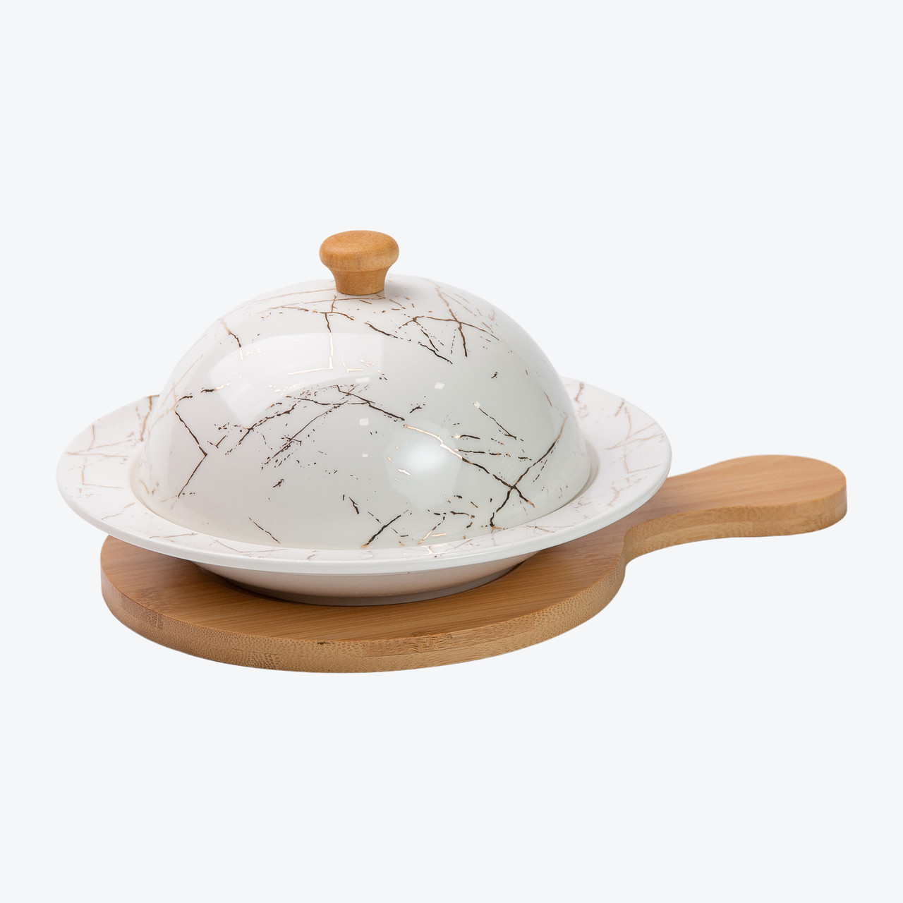 Маслянка керамічна 25*18,5*9 см на бамбуковій підставці