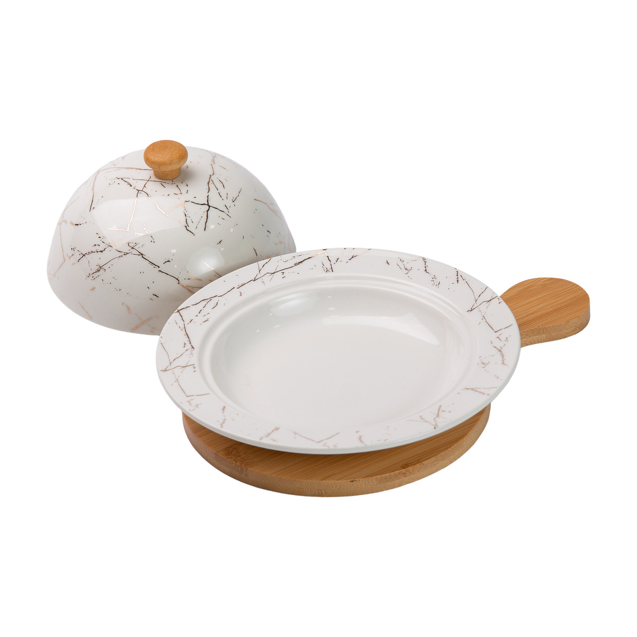 Маслянка керамічна 25*18,5*9 см на бамбуковій підставці