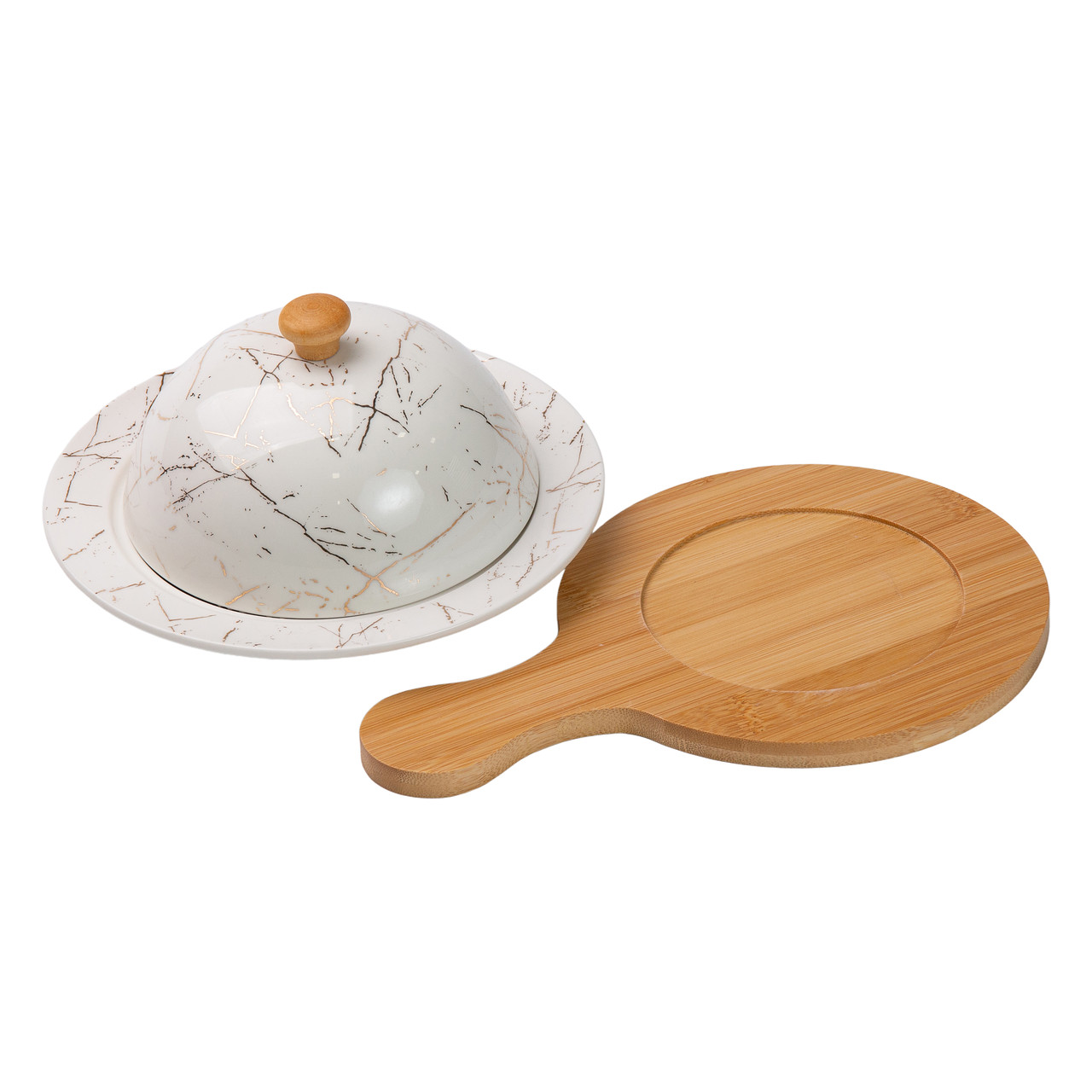 Маслянка керамічна 25*18,5*9 см на бамбуковій підставці