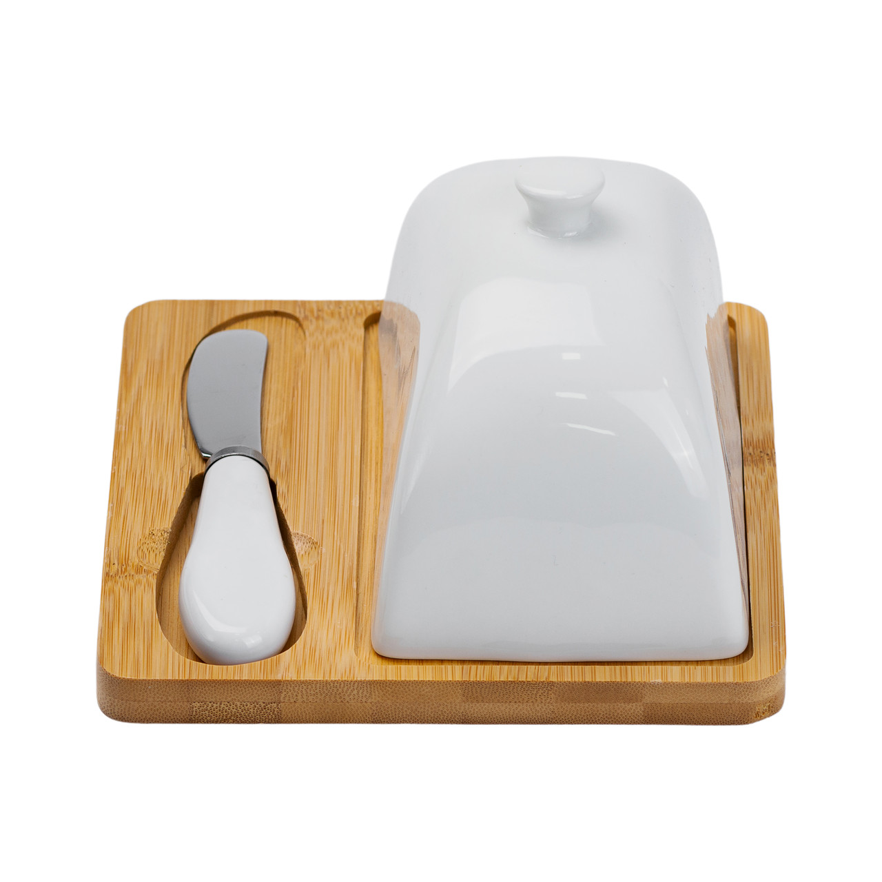 Маслянка керамічна 15×15×9 см з ножем на підставці