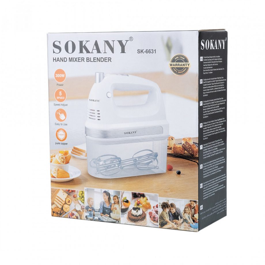 Міксер ручний Sokany SK-6631 з двома насадками 400Вт