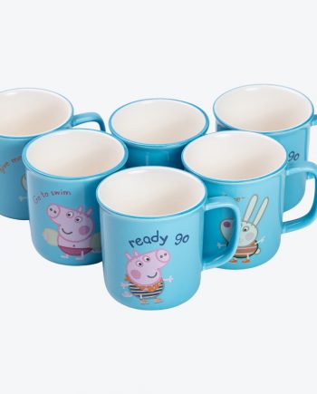 Набір з 6 керамічних чашок із зображенням Peppa Pig, по 150 мл, компактної форми