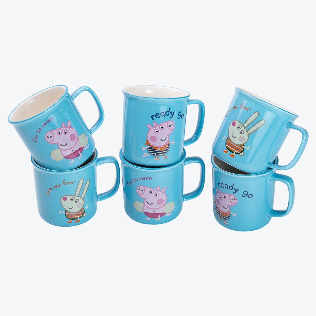 Набір із 6 чашок Peppa Pig, 150 мл, синій.