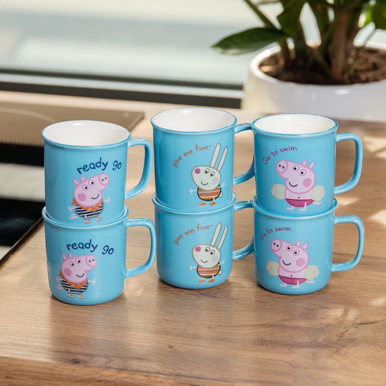 Набір із 6 чашок Peppa Pig, 150 мл, синій.