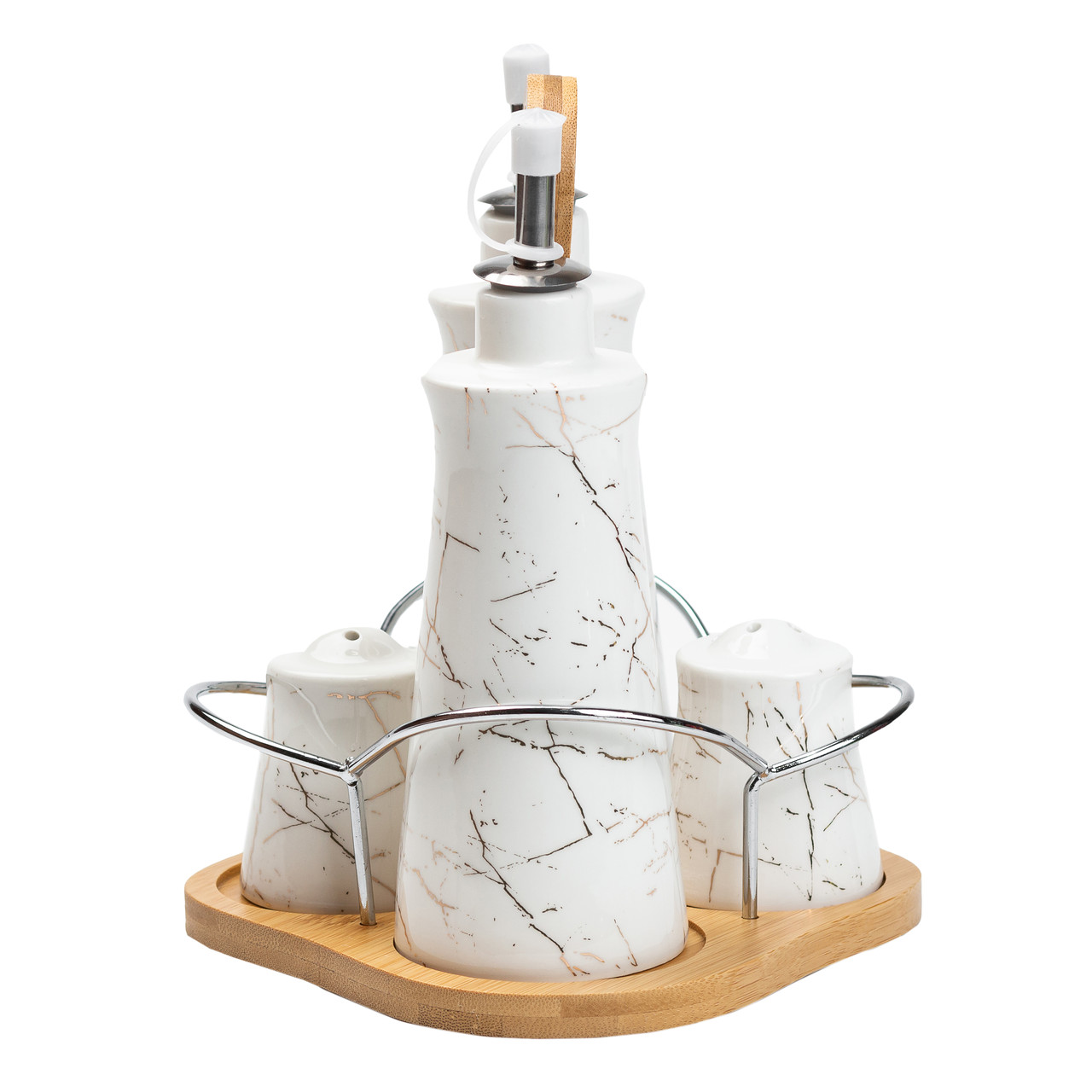 Набір для спецій 4 предмети на бамбуковій підставці