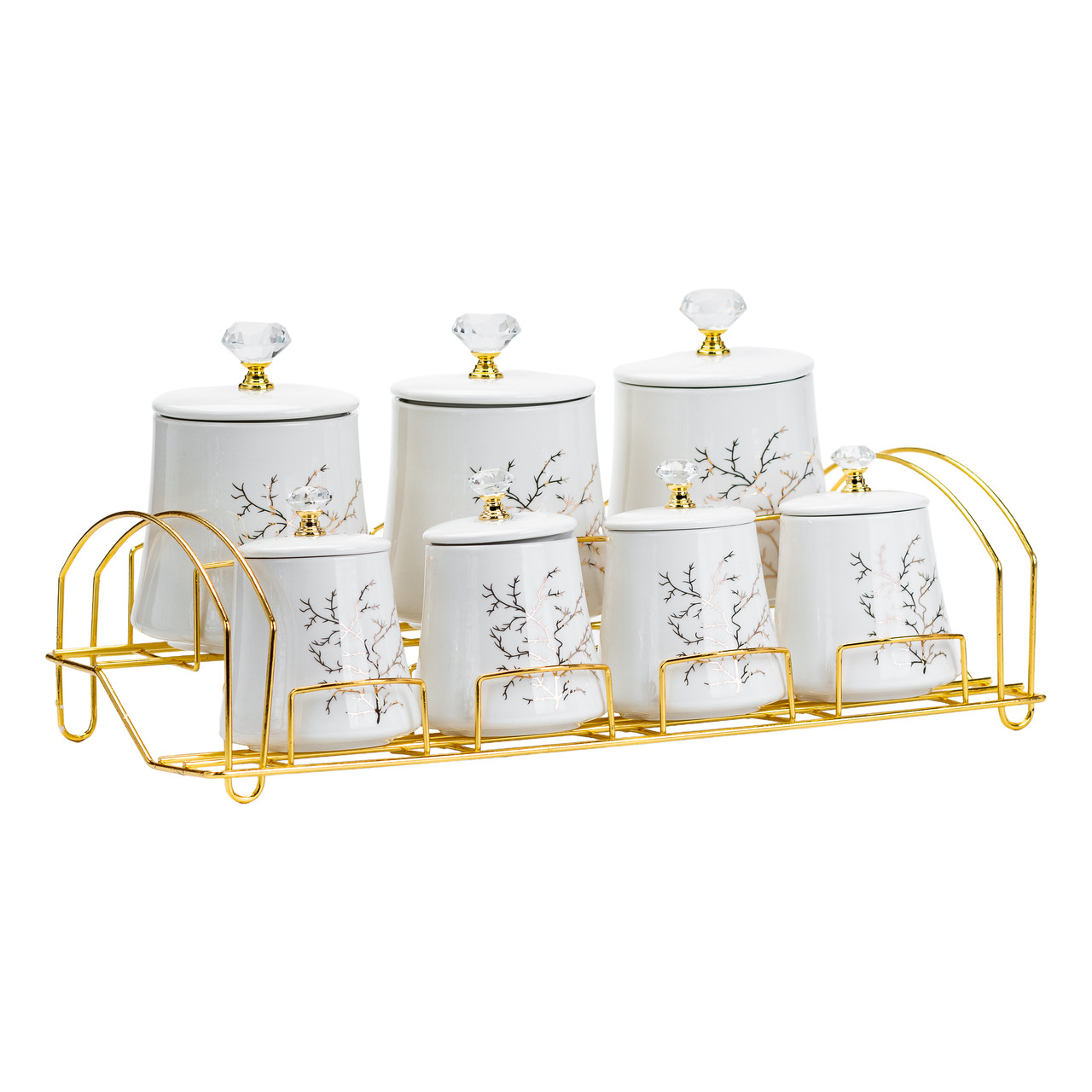 Набір для спецій 4 шт по 250 мл і 3 шт по 550 мл на металевій підставці