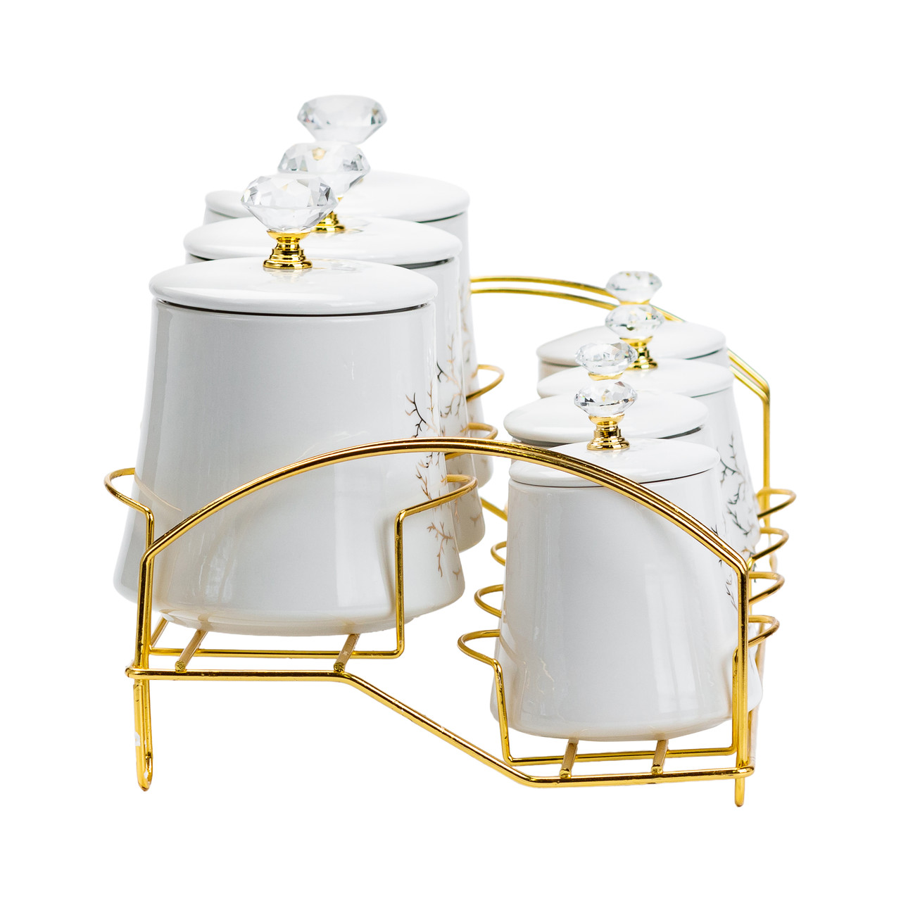 Набір для спецій 4 шт по 250 мл і 3 шт по 550 мл на металевій підставці