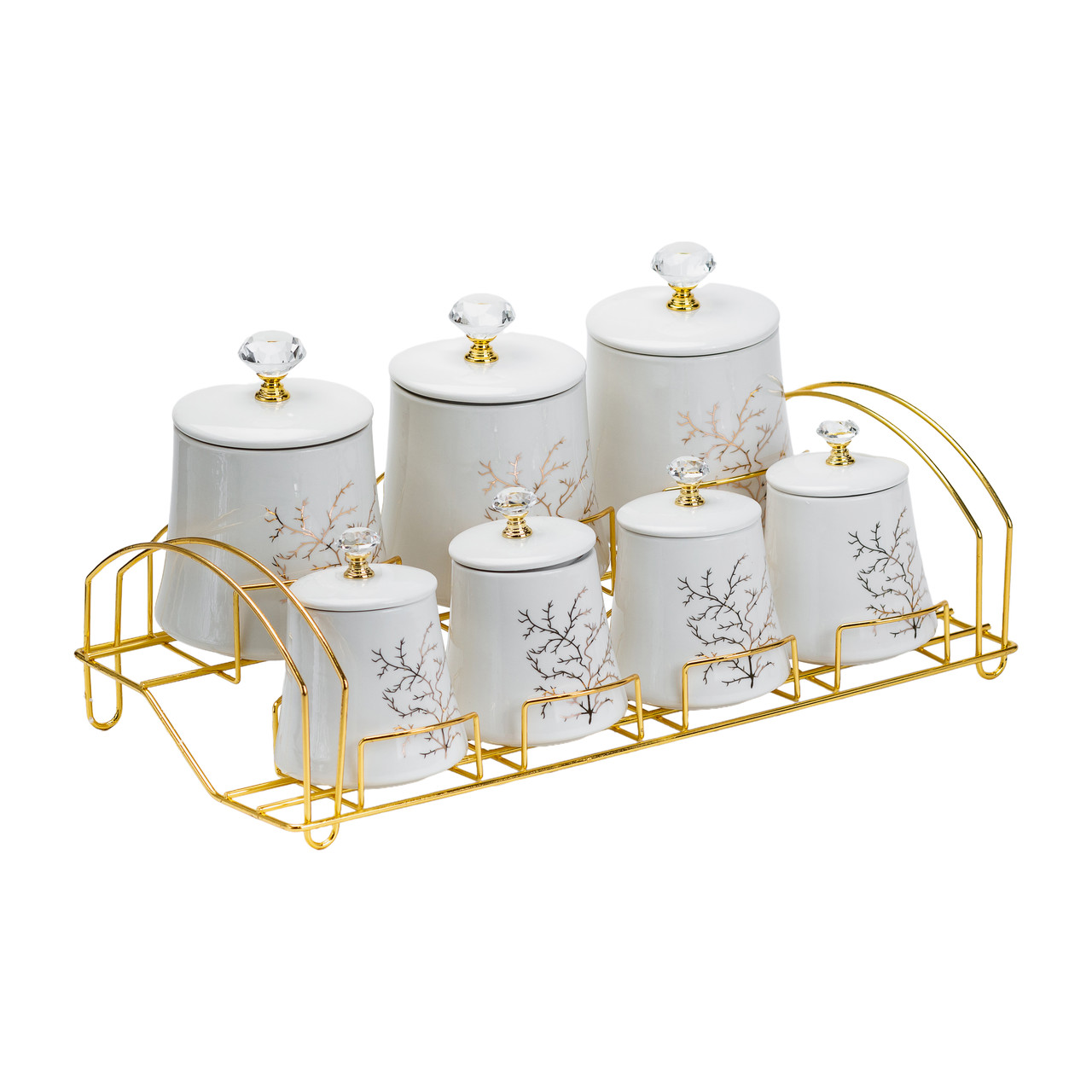 Набір для спецій 4 шт по 250 мл і 3 шт по 550 мл на металевій підставці