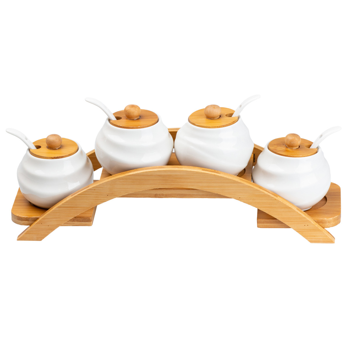 Набір для спецій 4 шт по 200 мл із кришками та ложками