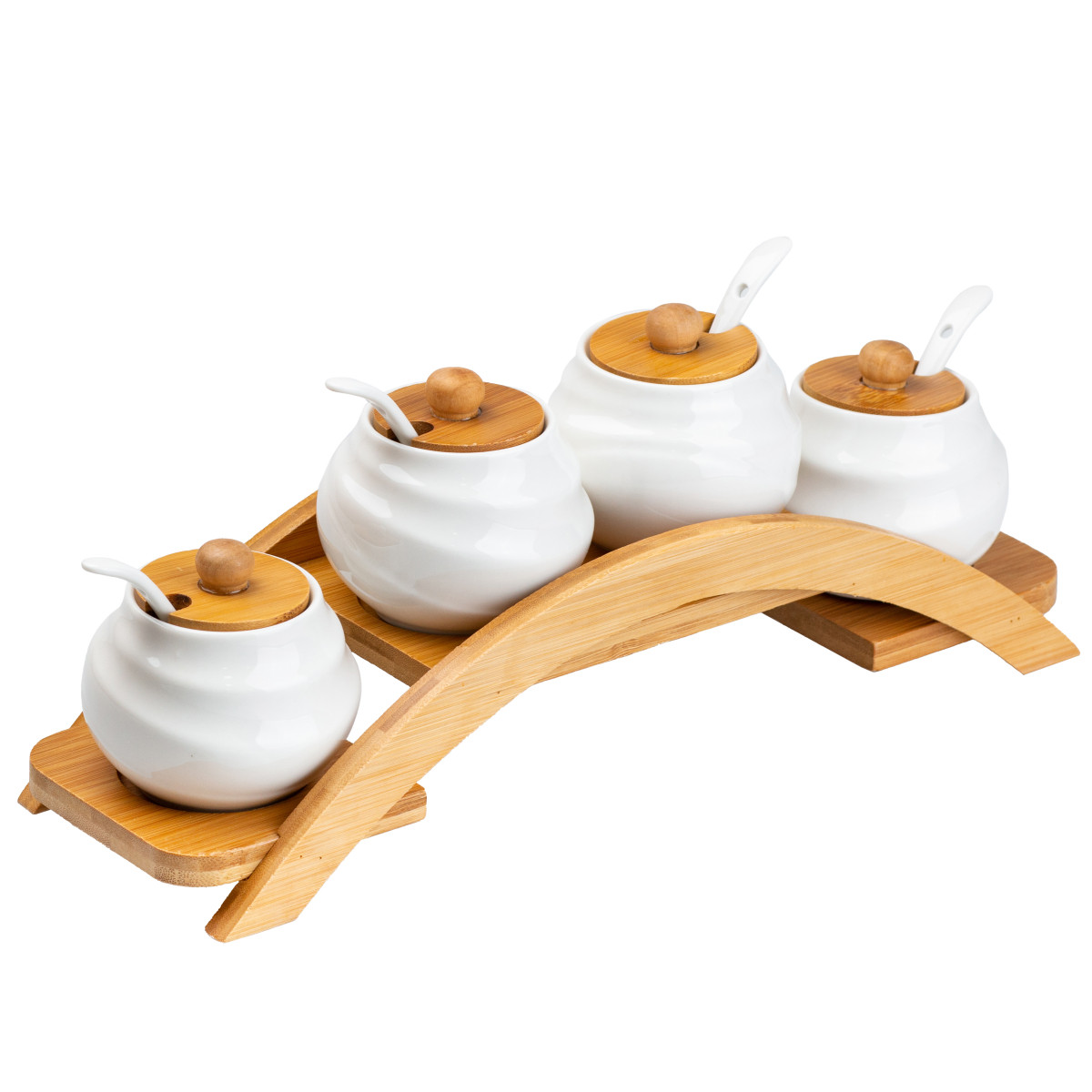 Набір для спецій 4 шт по 200 мл із кришками та ложками