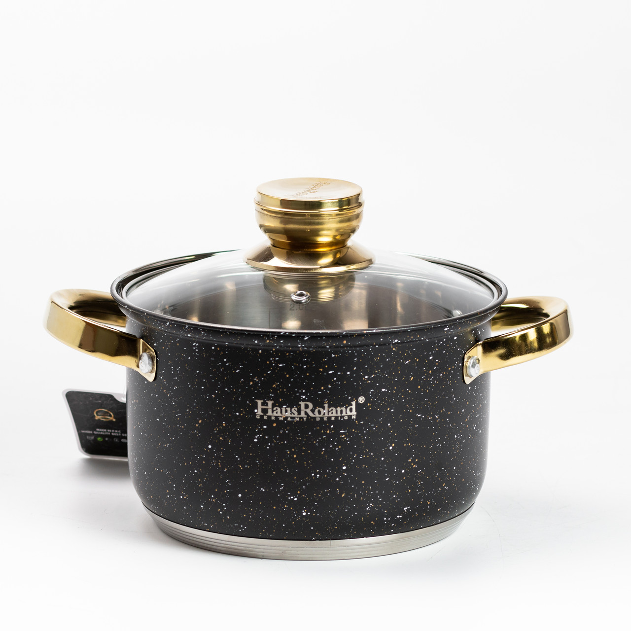 Набір каструль з нержавіючої сталі 4 шт 6,1/3,9/2,8/2,1 л чорний