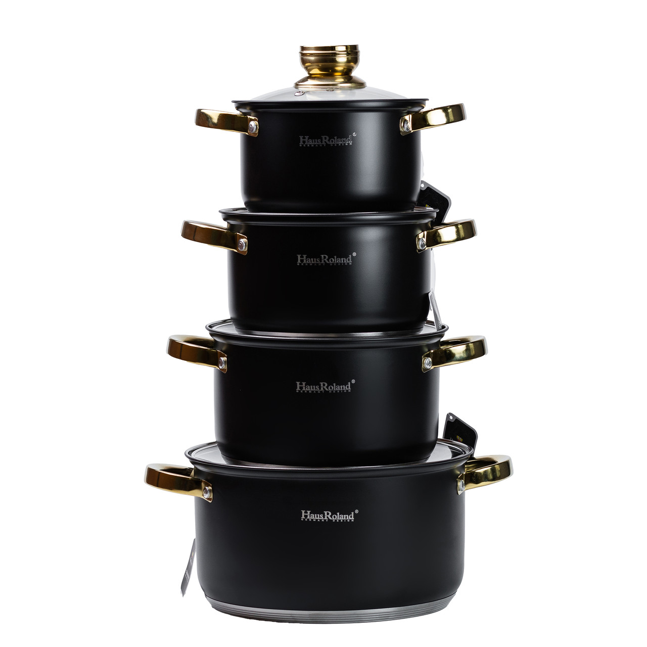 Набір каструль з нержавіючої сталі 4 штуки 6,1/3,9/2,8/2,1 л