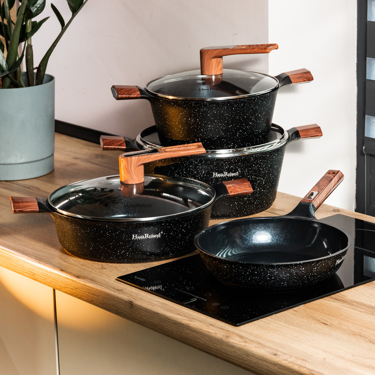 Набір для приготування з антипригарним покриттям 4 предмети, чорний