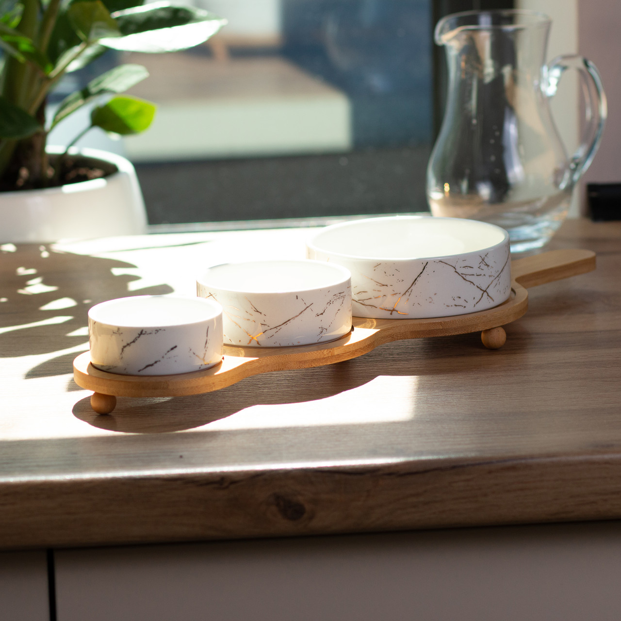 Набір для закусок керамічний із 3 штуки на підставці