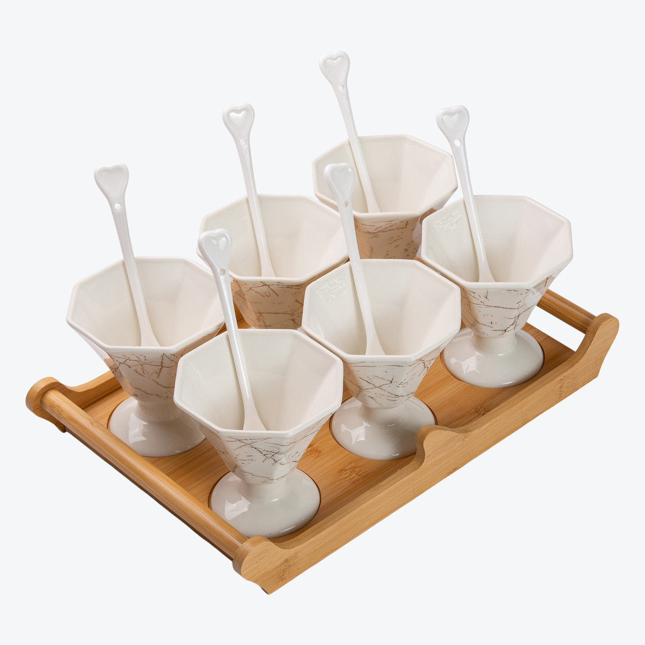 Набір із 6 креманок 200 мл, кераміка білий