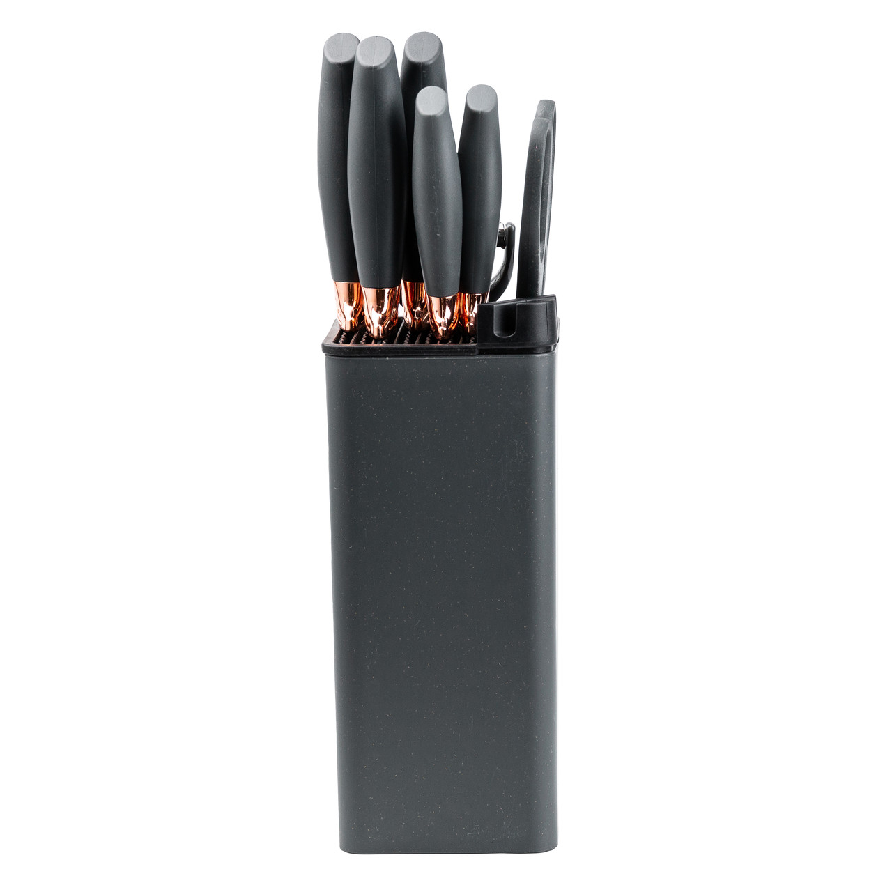 Набір кухонних ножів 5 штук з ножицями та овочечисткою 33/23.5/24.5/19.5 см Чорний