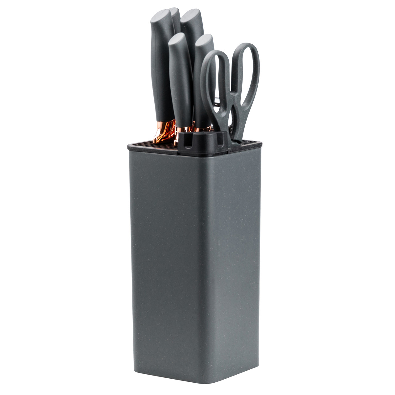 Набір кухонних ножів 5 штук з ножицями та овочечисткою 33/23.5/24.5/19.5 см Чорний