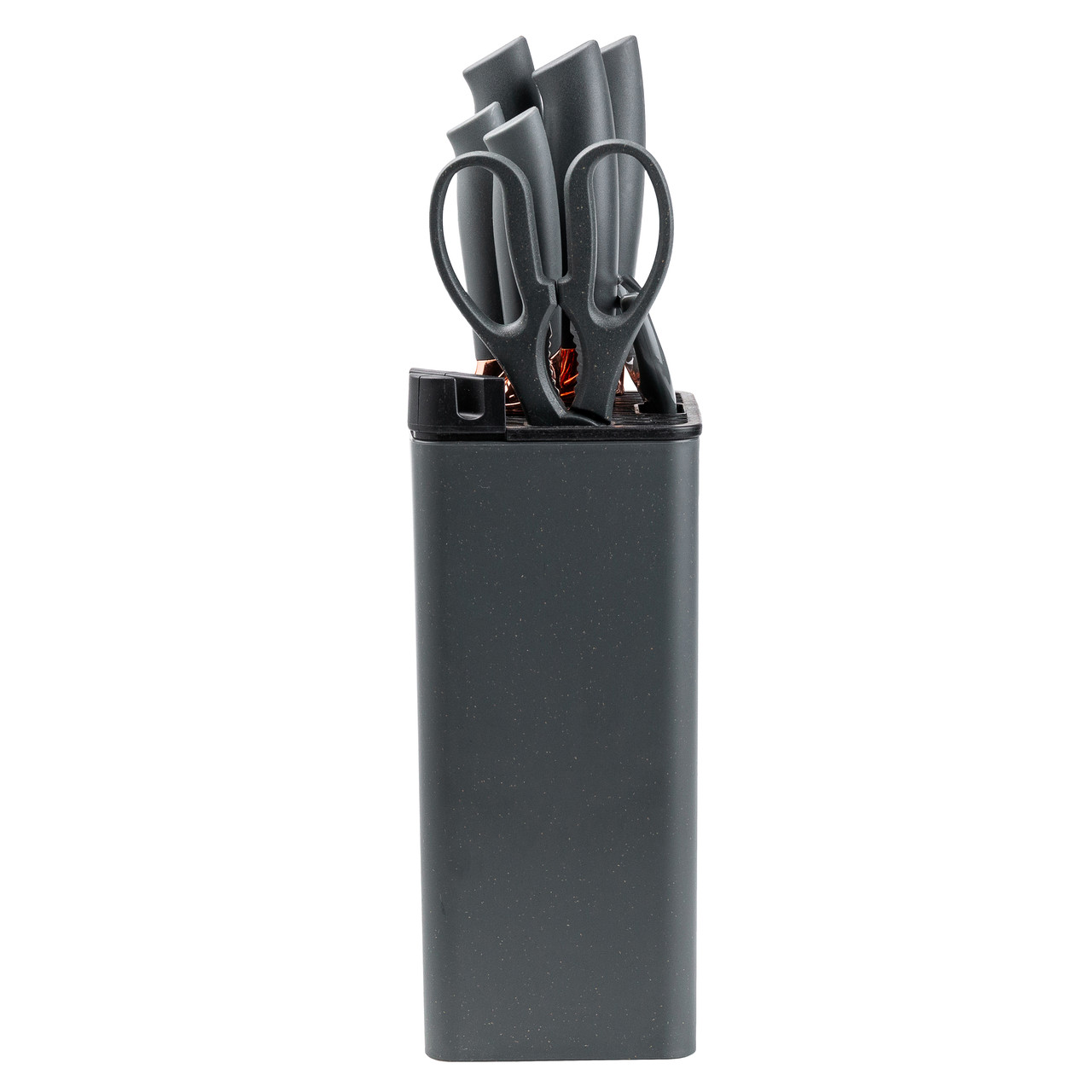 Набір кухонних ножів 5 штук з ножицями та овочечисткою 33/23.5/24.5/19.5 см Чорний