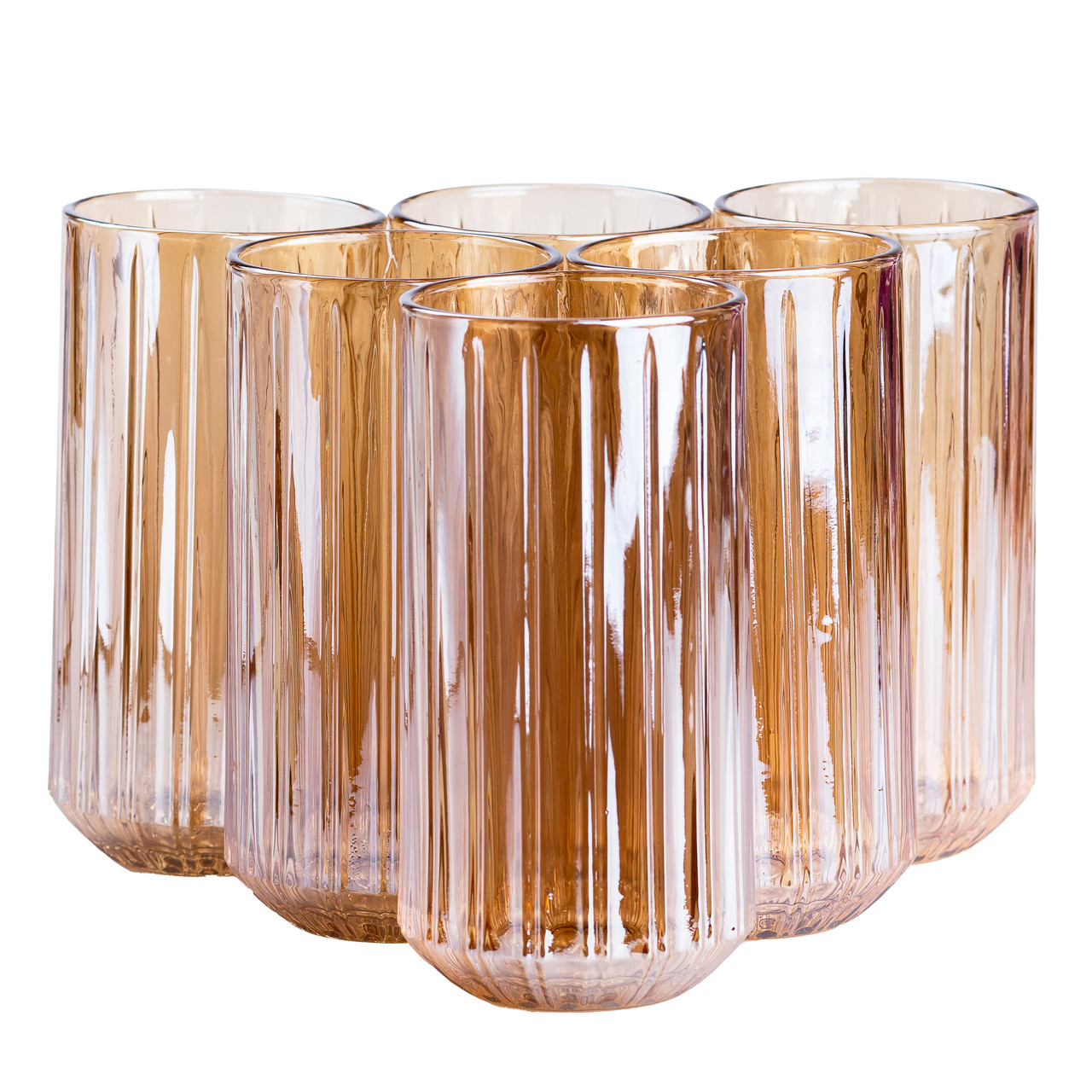 Набір склянок 6 штук по 380 мл скляний коричневий