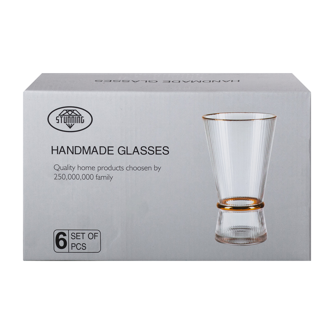 Набір з 6 склянок, 400 мл, для лимонаду, води, соку та коктейлів.