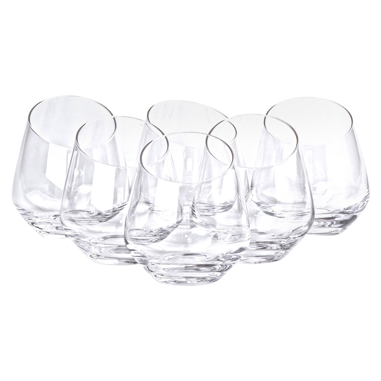 Набір із шести прозорих склянок 450 мл для води, соку або коктейлів з лаконічним сучасним дизайном