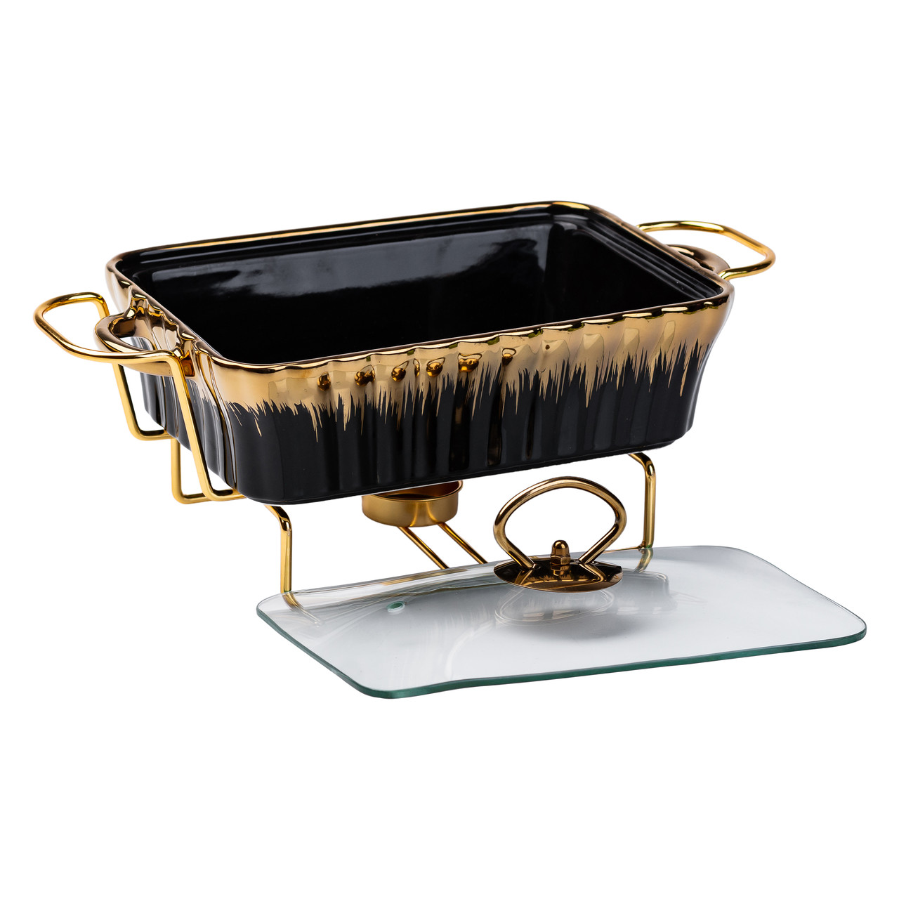 Настільний марміт 1 літр прямокутний керамічний марміт з підігрівом для інших страв