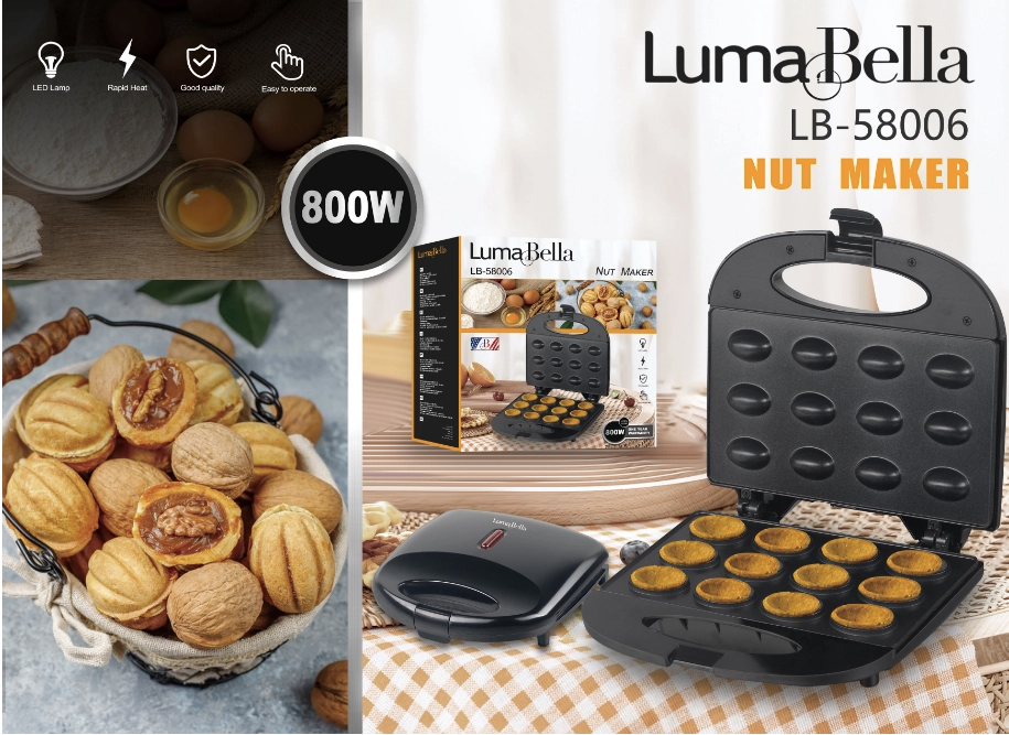 Електрогорішниця Luma Bella LB58006 з антипригарним покриттям 800W