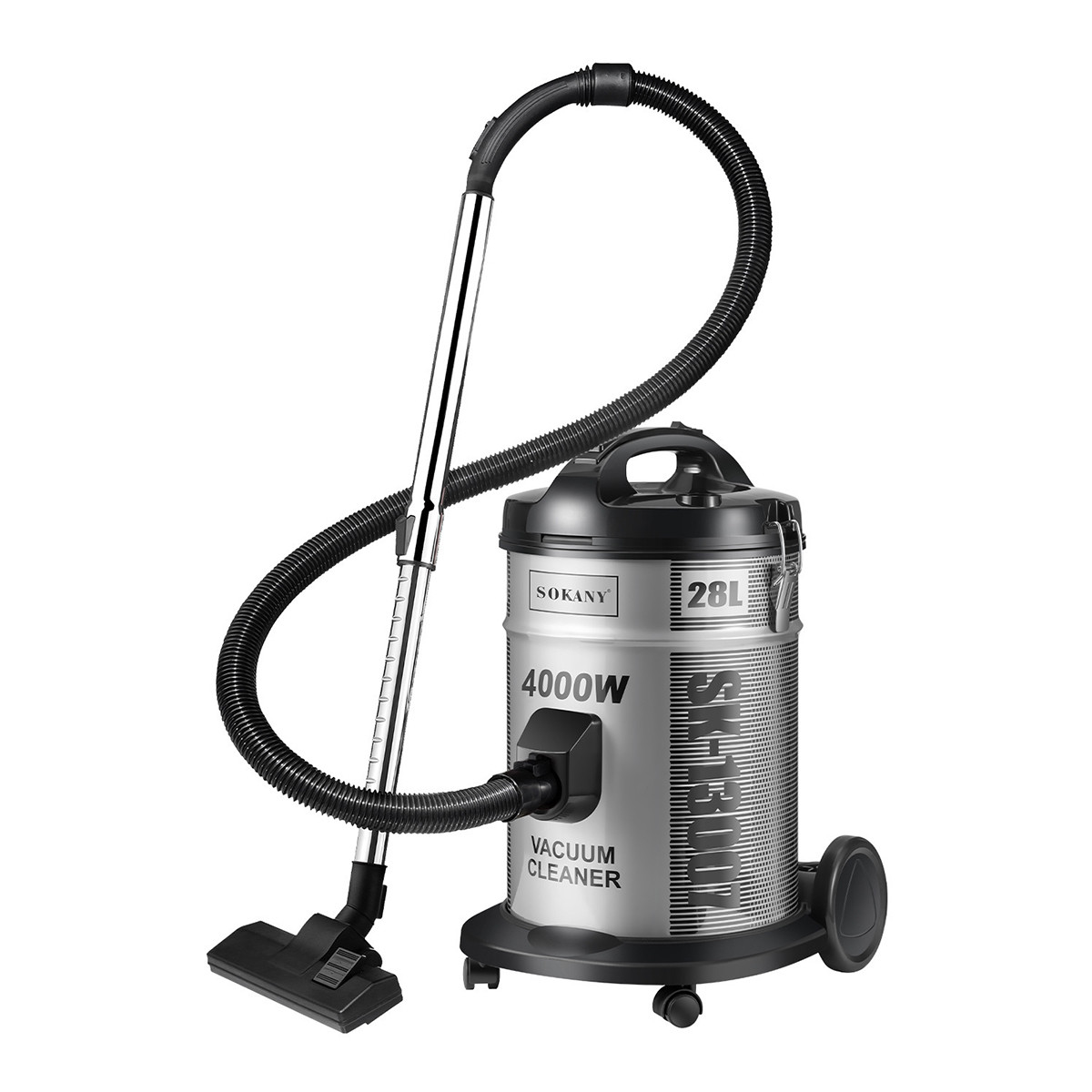 Побутовий пилосос Sokany 4000 Вт з контейнером 28 літрів та трьома насадками