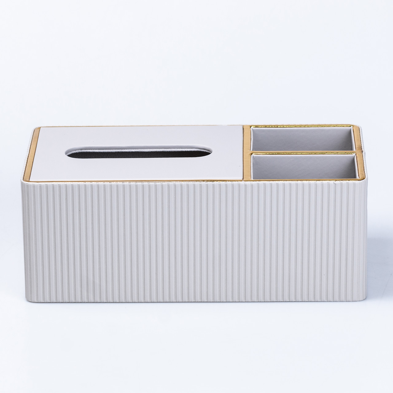 Серветниця-органайзер з еко-шкіри 3 відділення 27*14*10 см Білий