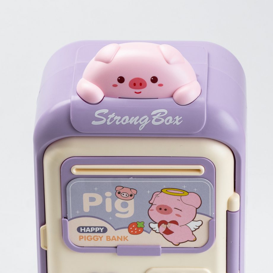 Сейф-скарбничка дитяча з купюроприймачем та кодовим замком "Pig" Фіолетовий