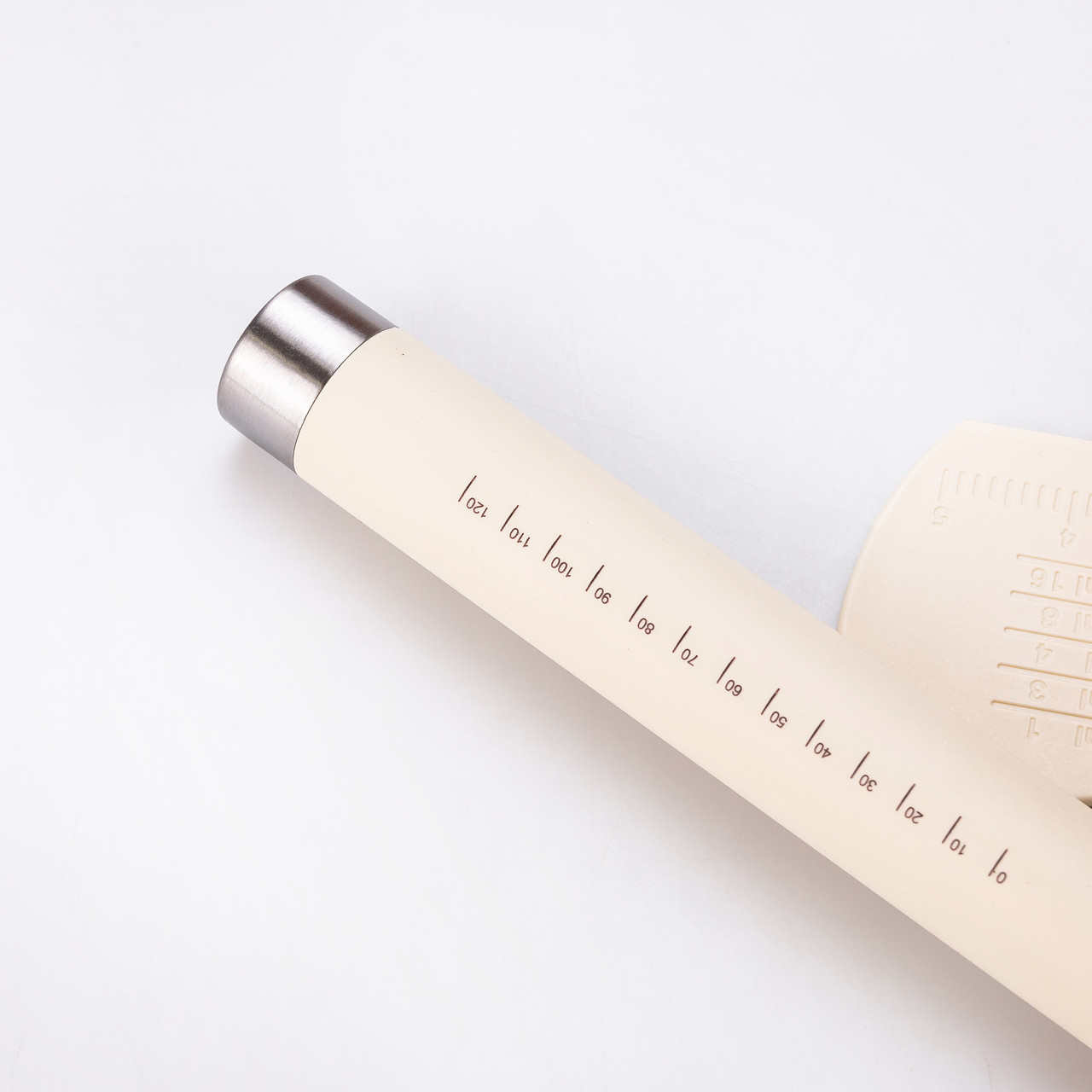 Силіконовий килимок зі качалкою для розкочування прямокутного тіста Бежевий